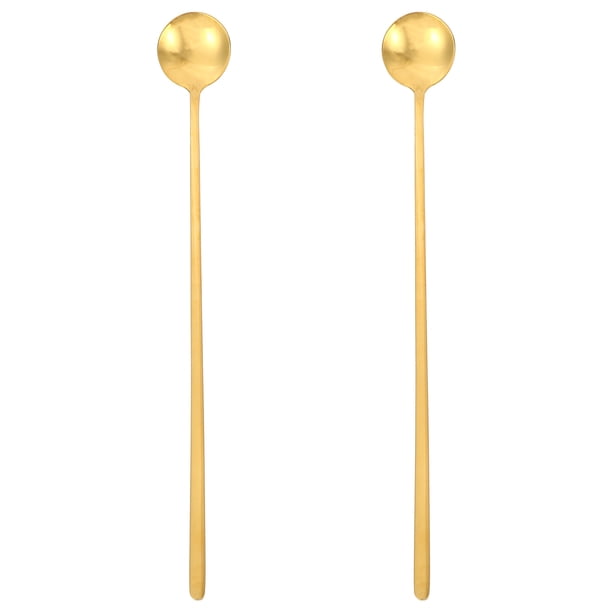 2 cucharas de acero inoxidable para revolver de café, cucharas de postre, cucharas de comida duraderas