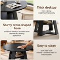 thumbnail image 3 of Hawsaiy 5 Piece 43.3" Round Dining Table Set for 4, Modern Wood Kitchen Table with Storage Shelf & 4 PU Leather Upholstered Dining Chairs, Dining Room Furniture Set for Apartment, 3 of 8