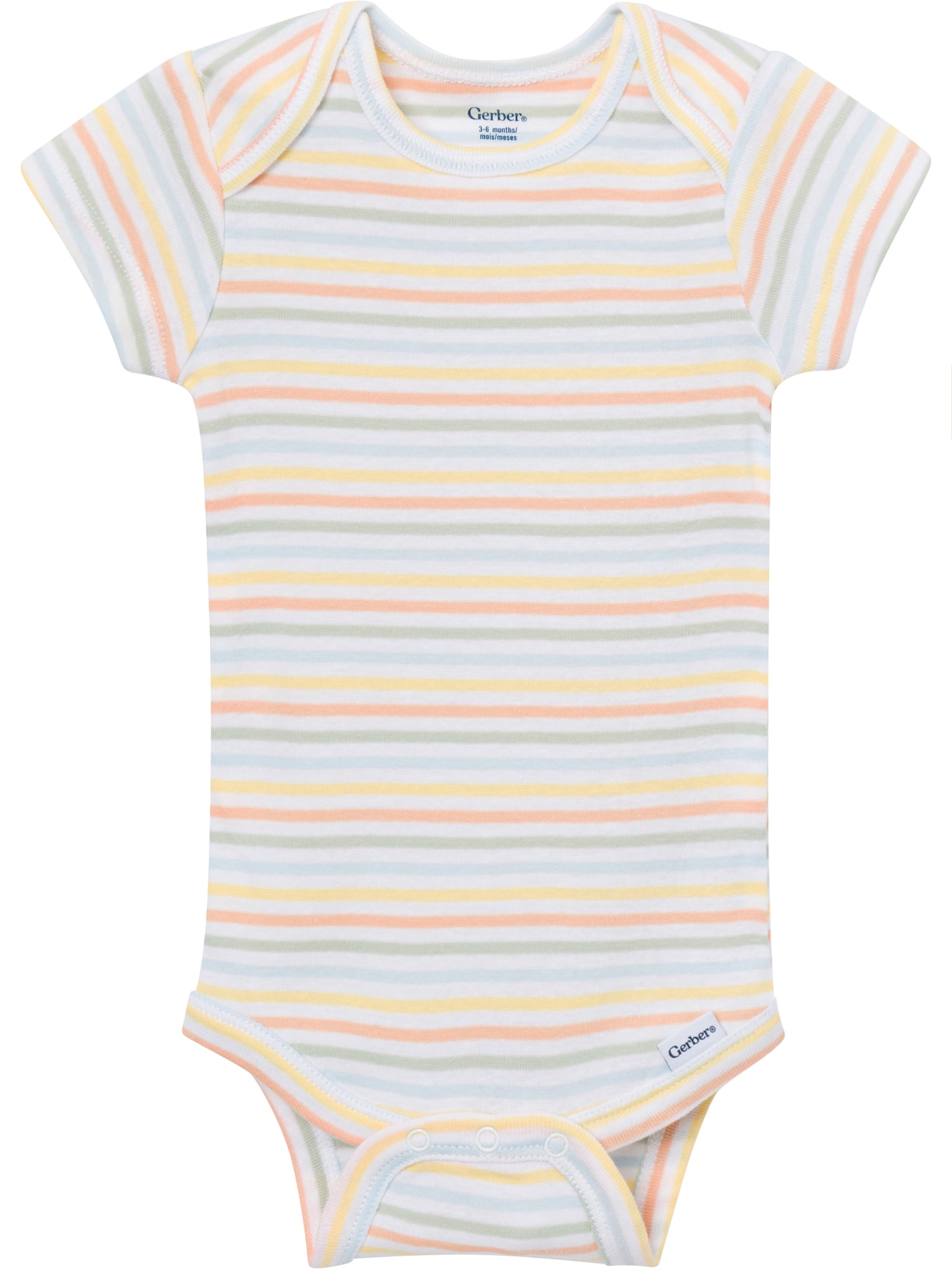 Gerber Baby Neutral Short Sleeve Onesies, 8-Pack, Sizes 0/3 Newborn - 12 Months