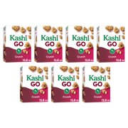 (7 pack) Kashi GO Breakfast Cereal, Vegan Protein, Fiber Cereal, Cinnamon Crunch, 13.8oz Box (1 Box)