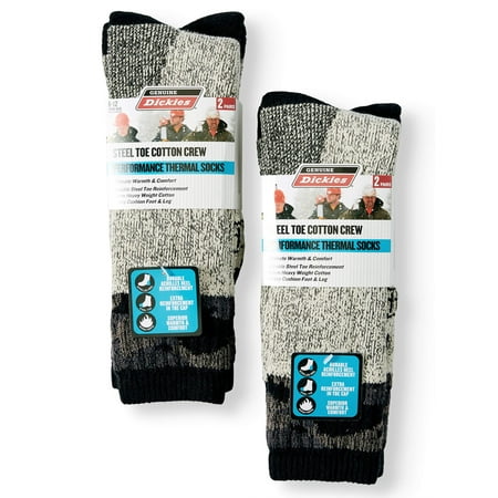 Men's Cotton Camo Thermal Steel Toe Crew Socks, 4-Pack