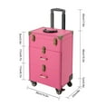 thumbnail image 2 of Miumaeov Rolling Makeup Train Case Portable Cosmetic Trolley Organizer Nail Polish Storage Box with 4 Wheels, 2 of 23