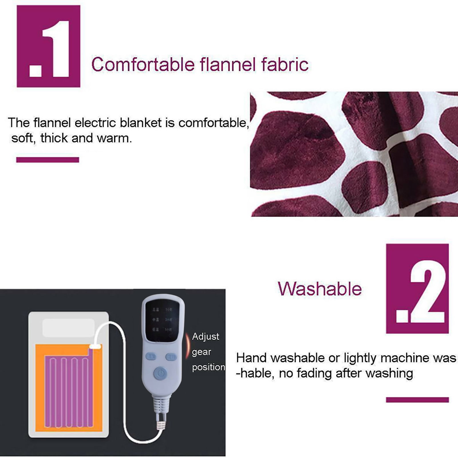 Christmas Bedding King,Christmas Home Multi-Piece Set,Cozy Soft Flannel Electric Heated Winter Blanket Blanket Electric Heated Soft