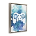 thumbnail image 4 of Blue Controller Splatter Brown Framed Floater Canvas Wall Art, design by Marcus Prime, 4 of 10