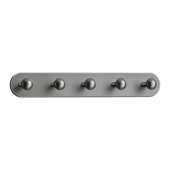 Reusable Suction Cup Door Hook with 5 Rounded Hooks for Keys Bags and Coats No Drill Installation