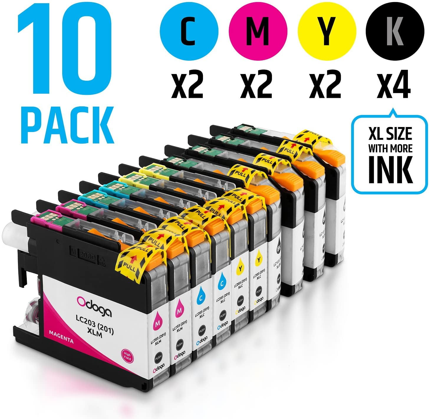 Ink Cartridge for Brother MFC-J5520DW Brother MFC-J4320DW Brother LC203 10 Pack 