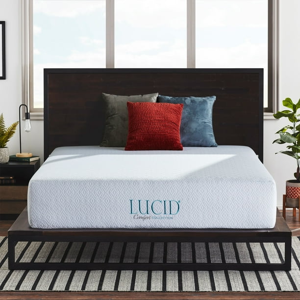 Lucid Comfort Collection 10-inch King-size Gel Memory Foam Mattress ...