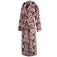 thumbnail image 3 of Richie House Women's Long Hooded Robe Plush Soft Warm Fleece Elegant Lounger Collar Style Bathrobe Housecoat Sleepwear for Ladies RHW2882, 3 of 3