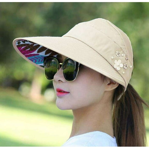Sun Hats for Women Wide Brim UV Protection Summer Beach Hiking Fishing Packable Visor Hat