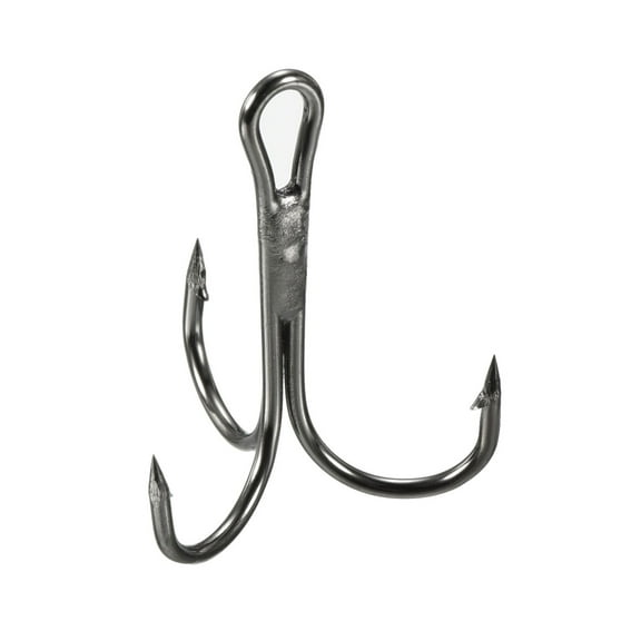 Uxcell 4# Fishing Treble Hooks, 3X Strong Treble Fish Hook High Carbon Steel Fishing Hooks for Saltwater, Black 10Pcs