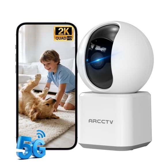 ARCCTV Indoor Security Camera, 2K Baby Monitor with Night Vision for Home Security, Two-Way Audio, 5G WiFi Cameras for Baby/Nanny/Pet/Elderly, Alexa
