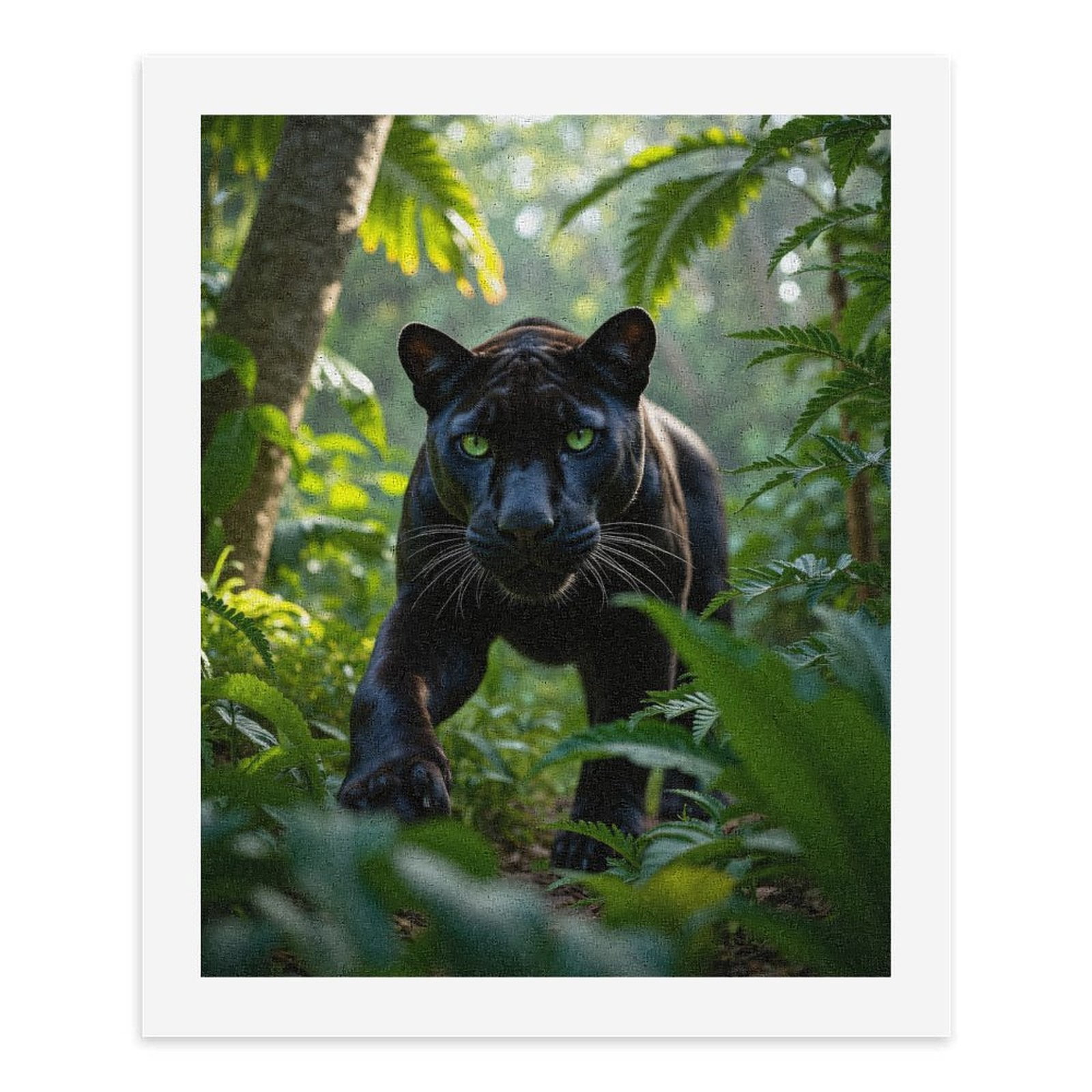 Paint By Numbers Kit for Adults Beginner - Midnight Jungle Panther Stalking DIY Canvas Painting Kits for Adults, Frameless Paint By Number for Adults for Home Wall Decor 16x20 Inch