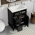 thumbnail image 4 of MAYEERTY 24" Bathroom Vanity with Sink, 1 Flip Drawer 2 Drawers Adjustable Shelf, Solid Wood MDF, Black, 4 of 6