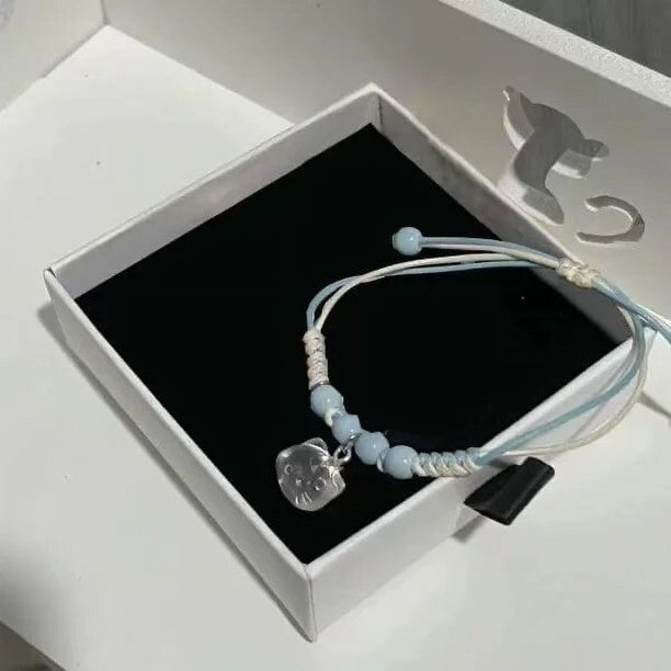 HelloKitty-cuerda tejida Y2k de dibujos animados Kt Cat Stuff Anime accesorios Kawaii Red String estudiante BFF pareja pulsera regalo de vacaciones