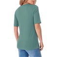 thumbnail image 4 of Stichou Womens Tops Half Sleeve Shirts Spring Summer T Shirts Business Casual Dressy Blouse Loose Fit 2026 Basic Tee Trendy Mint Green S, 4 of 4