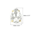 thumbnail image 2 of Unique Bargains 20Pack Teardrop Sew on Rhinestone - 18x13mm Glass Teardrop Crystal Rhinestones in Gold Prong Setting (White), 2 of 7