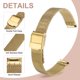 thumbnail image 3 of Correa de reloj de malla de acero inoxidable Uxcell de 12 mm, liberación rápida, correa de reloj metálica ajustable para hombres y mujeres, dorada, 3 of 7