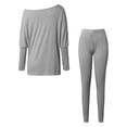 thumbnail image 3 of Women's Solid Color Round Neck Sportswear Pullover Fall Winter Casual Set Suits for Women Womens Snowboard Bibs Women Jumpsuit Dressy Pant Set plus Size Snow Bibs Women Attire for Women Women Ski Bib, 3 of 6