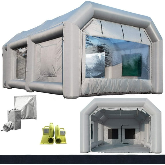 Sewinfla Indoor Inflatable Paint Booth with Air Draft Device 23x13x8.5Ft with Blowers
