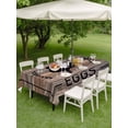 thumbnail image 4 of Outdoor Tablecloth with Umbrella Hole for Patio/Picnic/Party/Camping, Farm Chicken Waterproof Table Cloth Rectangle Table Cover Washable, Country Retro Animals Leaves Wooden Plank (54"x 80"), 4 of 8