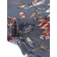 thumbnail image 5 of Faldas midi florales para mujer Inspire Chic, con volantes, cintura alta, fluida, en línea A, con abertura, longitud hasta la rodilla, S, gris azul, 5 of 6