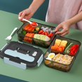 thumbnail image 4 of Portable Lunch Box with Fork and Spoon (50oz) - 2/3 Compartments, Food Grade, Dishwasher, Microwave, Freezer, Oven Safe, Airtight for Students, 4 of 8