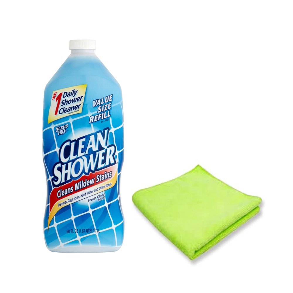 Clean Shower Daily Shower Cleaner + Free Microfiber Cleaning Cloth
