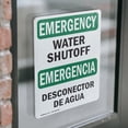 thumbnail image 3 of (2 Pack) Water Shutoff Bilingual OSHA Emergency Sign 12 Inch X 18 Inch Vinyl Label Decal Sticker Weather Resistant, UV Protected for Workplace, Business, and Construction Site, Made in, 3 of 6