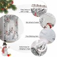 thumbnail image 4 of Merry Christmas Shower Curtain, 72" x 72", Red Hat Snowman Pine Tree Leaf Grey Snow Scene Waterproof Bathroom Curtain Washable Shower Curtain Set with 12 Hooks, 4 of 6