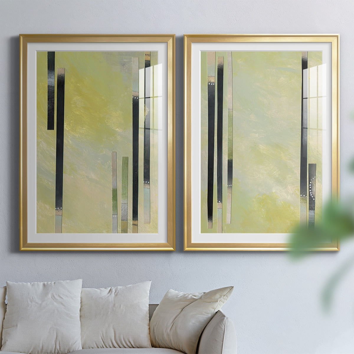 Wexford Home Neutral Assemblage I Premium Framed Print, 22.5" x 30.5" - Ready to Hang, Gold (Set of 2)