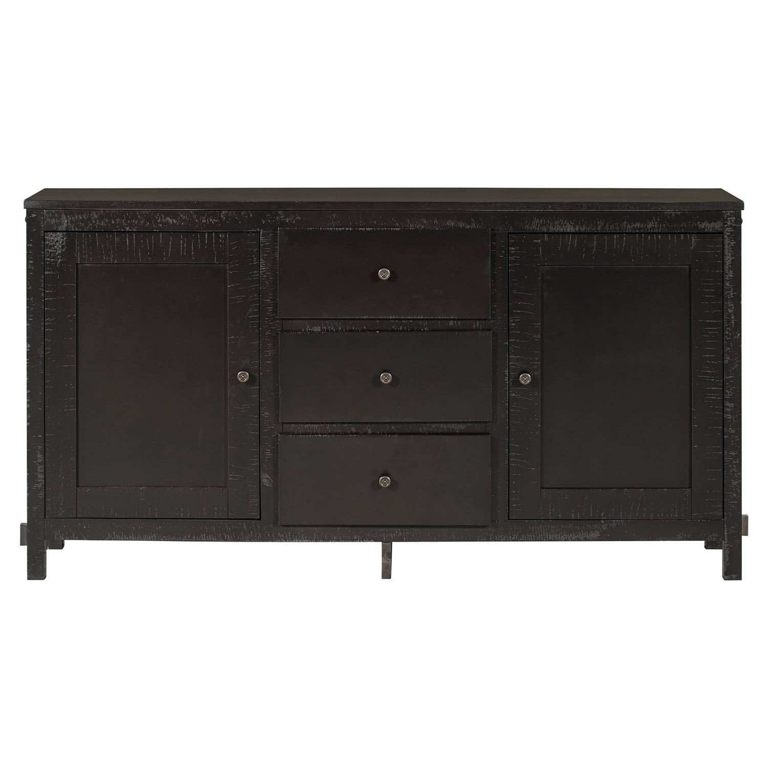 Kadyn Retro Solid Wood Buffet Cabinet, Kitchen Storage Cabinet with 2 Storage Cabinets and 3 Drawers, Sideboard Storage Cabinet for Living Room, Espresso Kadyn Retro Solid Wood Buffet Cabinet, Kitchen Storage Cabinet with 2 Storage Cabinets and 3 Drawers, Sideboard Storage Cabinet for Living Room, Espresso