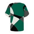 thumbnail image 5 of Wycnly Womens Blouses and Tops Dressy Comfy Breathable Loose Fit Fashion Button up Cold Shoulder Tshirts Summer Geometric Print V-Neck Short Sleeve Cute Tees Tops Green XXXL, 5 of 5