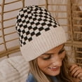 thumbnail image 4 of CC Wool Check Pattern Beanie | Anti-Pilling, 4 of 8