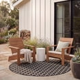 thumbnail image 4 of Safavieh Courtyard Hilbert Geometric Indoor/Outdoor Area Rug, Black/Beige, 6'7" x 6'7" Round, 4 of 12