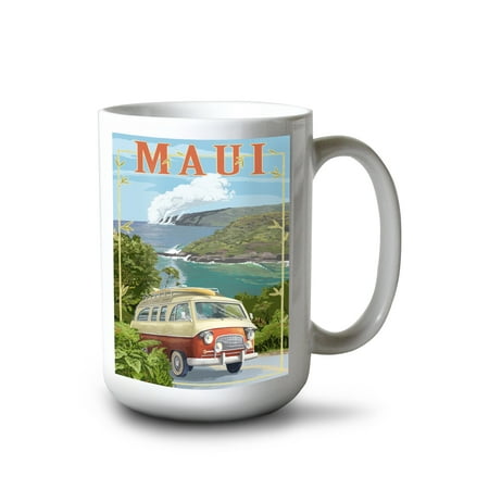 

15 fl oz Ceramic Mug Maui Hawaii Camper Van Dishwasher & Microwave Safe