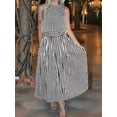 thumbnail image 4 of Womens 2 Piece Skirt Sets Summer Striped Sleeveless Tank Tops Midi Dress Vacation Outfits Matching Sets Black S, 4 of 6