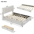 thumbnail image 2 of Full Size Upholstered Platform Bed with 2 Drawers and 1 Twin Size Trundle upholstered Bed Frame upholstered Platform Bed Frame Classic Headboard Design, 2 of 9