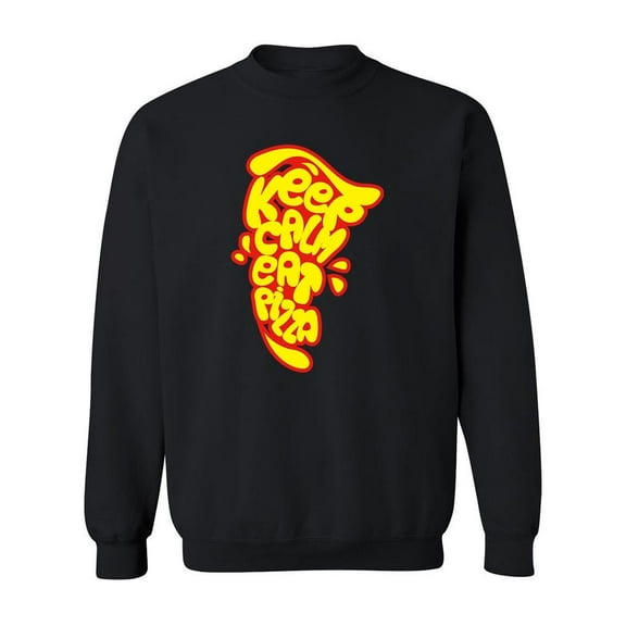 Keep Calm Eat Pizza Sweatshirt Men -Image by Shutterstock, Male 4X-Large