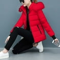 thumbnail image 4 of GEWSEY Women's Winter Puffer Coat Thicken Fleece Lined Down Jacket Waterproof Fur Detachable Hooded Parka (Red, XL), 4 of 7