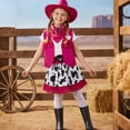 thumbnail image 6 of Cowgirl Cosplay, Cowgirl Costume, Cowgirl Outfit, Cowgirl Roleplay, Cowgirl Cos, Fringe Cowgirl Costume Set Brown Vest Skirt With Hat and Bandana Western Outfit for Trick Or Treat, Pink L, 6 of 8