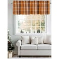 thumbnail image 2 of Kitchen Valances for Window, Autumn Orange Gradient Plaid Light Filtering Rod Pocket Valance Curtain, Gingham Check Short Curtains Window Topper for Bedroom Bathroom Living Room 54x18in, 2 of 8