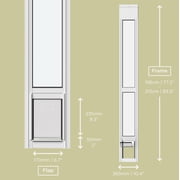 Hakuna Pets Small White Glass Sliding Door Patio Pet Door, With Lockable Flap, Suitable for Most Sliding Doors
