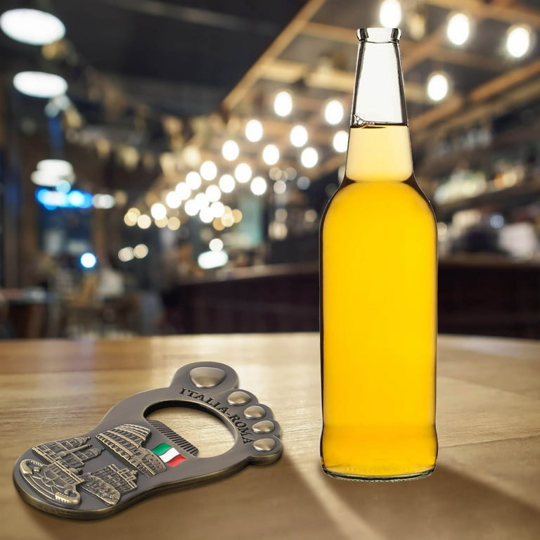 Helpful Gadgets for Seniors Bottle Can Opener Small Foot Refrigerator Sticker Opener Creative Vintage Alloy Travel Souvenirs Handicrafts Bottles