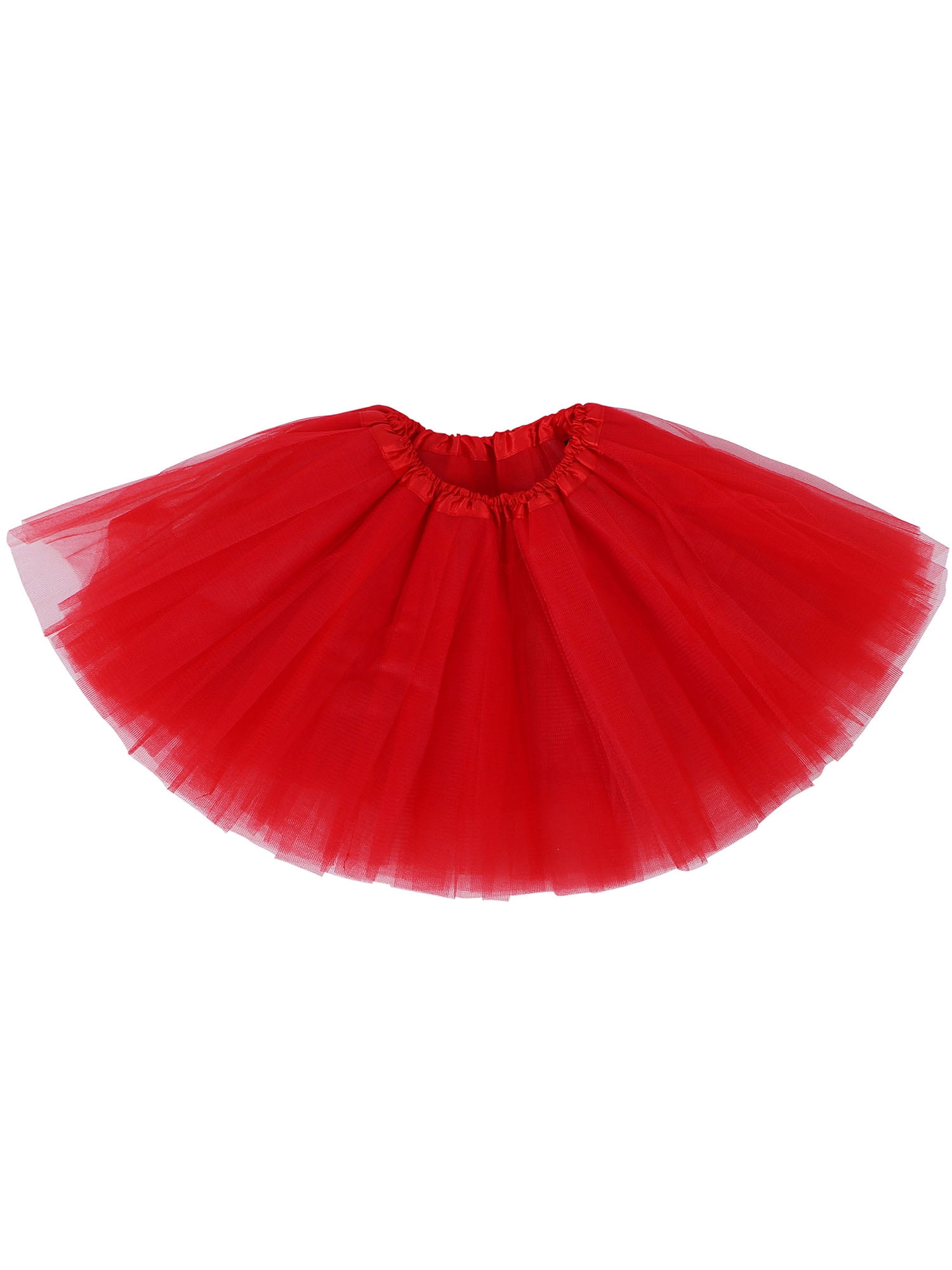 Baby Girls Tutu Skirt, 4 Layers Ballet Dance Dress Up, Red, 618 Months