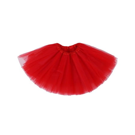 Little Girl Pettiskirt Dressup Fairy Costume Princess Tutus w/ Elastic Waist,Red