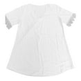 thumbnail image 4 of Summer Tops for Women Med Womens Shirts T Shirts Plain Tees for Women Compression Yoga Short Sleeve Running Wide Stripe Shirt Raglan Top Extra Long Casual White 3XL, 4 of 5