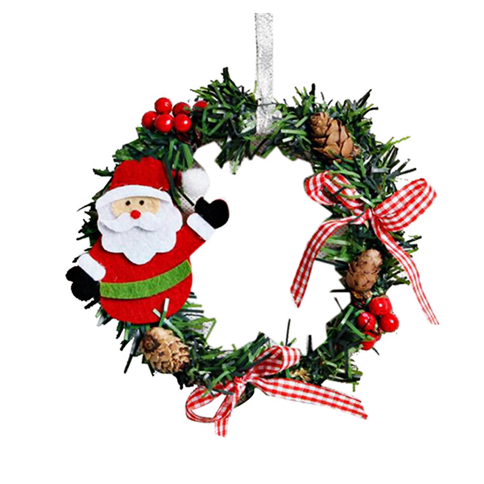 Mini Christmas Wreath Decor Wall Door Hanging Ornament Garland Xmas Party US 