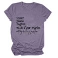 thumbnail image 3 of iTNHFP Womens Summer Clothes Women With Four Words Lettering Printed Right Shoulder Round Neck Short Sleeve T Shirt Top, 3 of 3