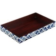 thumbnail image 3 of Handicrafts Home 10"x6" Vanity Tray for Bathroom Countertop, Moroccan Bone Inlay Decorative Organizer Tray for Perfume, Jewelry, Cosmetics & Dresser Decor, Rectangular Catchall Tray, Blue White, 3 of 3