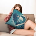 thumbnail image 6 of Happy Valentines Day Blue Series Love Heart Throw Pillow Covers 16"x16", 1 Pcs, Linen Study Sofa Cushion Cover Indoor Living Room Home Decor, 6 of 6